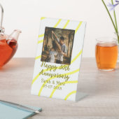 Yellow golden photo 30th wedding anniversary name  台座サイン (インサイチュ)