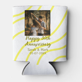 Yellow golden photo 30th wedding anniversary name  缶クーラー