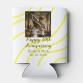 Yellow golden photo 30th wedding anniversary name  缶クーラー (裏面)