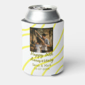 Yellow golden photo 30th wedding anniversary name  缶クーラー (缶裏面)