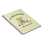 Yellow Golden Retriever Embroidery Book Design Art ノートブック (右側)