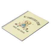 Yellow Golden Retriever Embroidery Book Design Art ノートブック (左側)