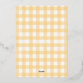 Yellow Golden Retriever Puppy Pawty 1st Birthday 箔招待状 (裏面)