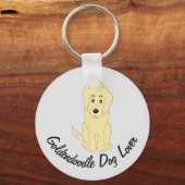 Yellow Goldendoodle Design Any Colour Background キーホルダー (正面)