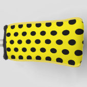 Yellow Golf Putter Cover with Black Dot Pattern ゴルフヘッドカバー (正面)