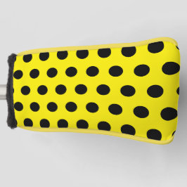 Yellow Golf Putter Cover with Black Dot Pattern ゴルフヘッドカバー