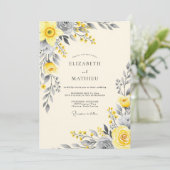 Yellow Graceful Botanical Wedding 招待状 (スタンド正面)