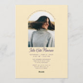 Yellow Grad Announcement and Invitation with Photo 招待状 (裏面)