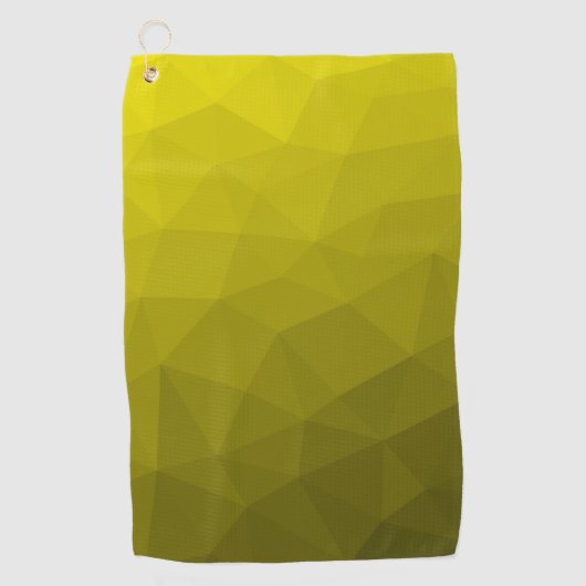 Yellow gradient geometric mesh pattern ゴルフタオル (正面)