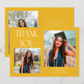 Yellow Graduate Thank You 2-Photo  案内状 (正面/裏面)