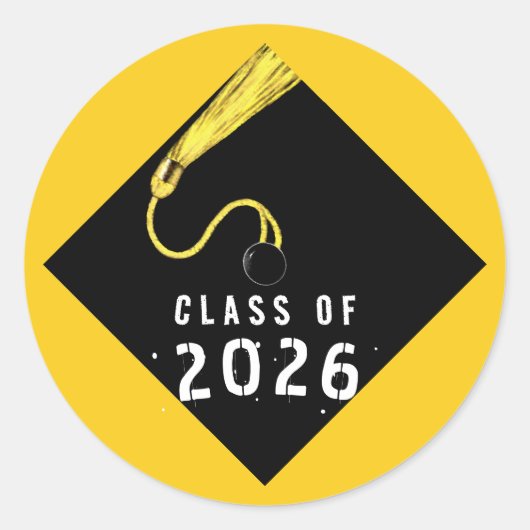 Yellow Graduation 2026 ラウンドシール (正面)