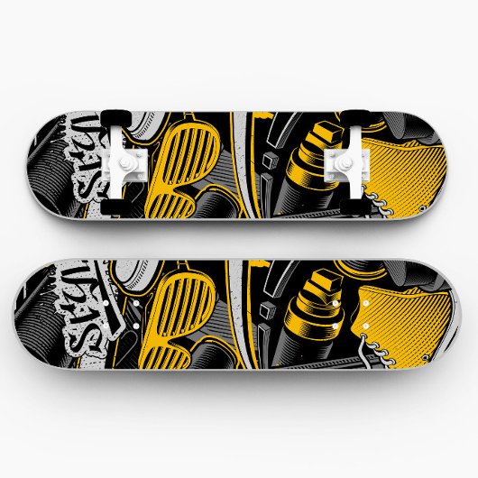 Yellow Graffiti Style Skateboard | Skateboard Deck スケートボード