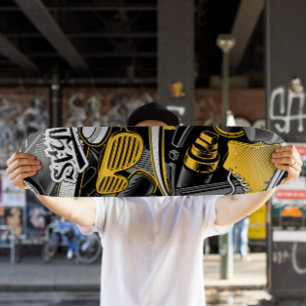 Yellow Graffiti Style Skateboard Skateboard Deck スケートボード