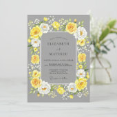 Yellow Gray Cheerful Summer Wedding 招待状 (スタンド正面)