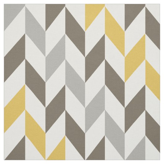 Yellow & Gray Chevron Pattern ファブリック (見本)