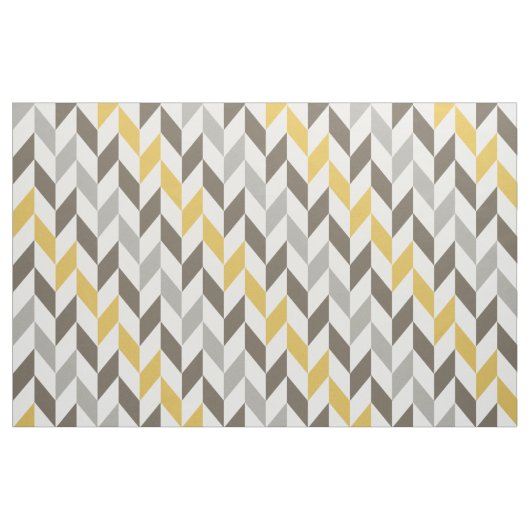 Yellow & Gray Chevron Pattern ファブリック (ファットクウォーター)