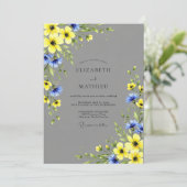 Yellow Gray Vibrant Meadow Wedding 招待状 (スタンド正面)