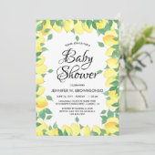 Yellow Great Lemonade Baby Shower 招待状 (スタンド正面)