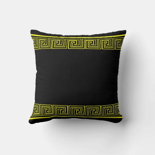 Yellow Grecian Frieze Pattern クッション (裏面)