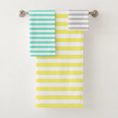 Yellow, Green and Purple Striped バスタオルセット (インサイチュ)