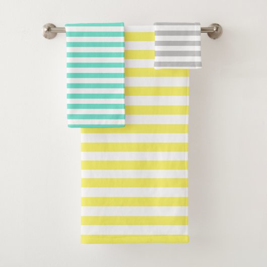 Yellow, Green and Purple Striped バスタオルセット (インサイチュ)
