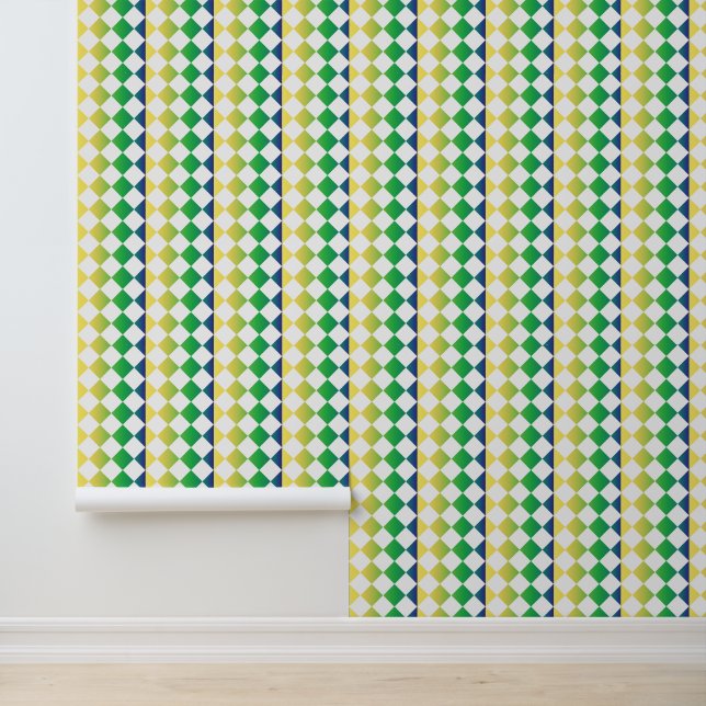 Yellow Green Blue Checker Diamond Pattern 壁紙 (アプリケーション)