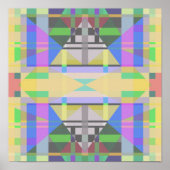Yellow Green Blue Purple Geometric ポスター (正面)