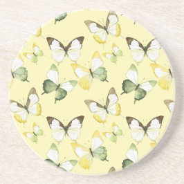 Yellow Green Butterflies コースター