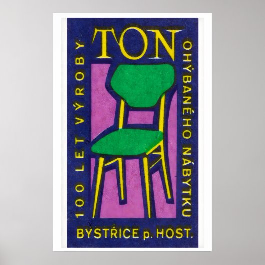 Yellow Green Chair - Matchbox Print - Czech Wall ポスター (正面)