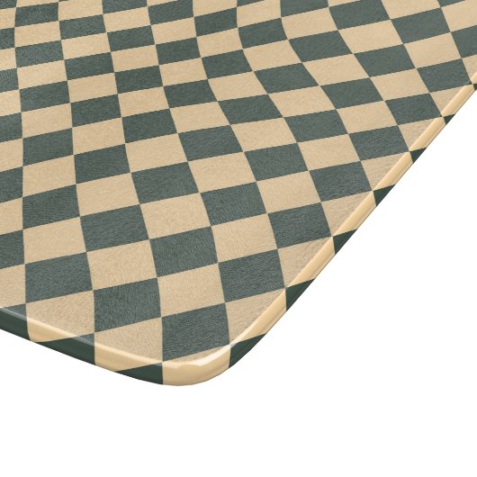 Yellow Green Checker Diamond Pattern カッティングボード (角)