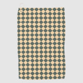 Yellow Green Checker Diamond Pattern ゴルフタオル (正面)