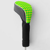 Yellow Green Checker Diamond Pattern ゴルフヘッドカバー (アングル)
