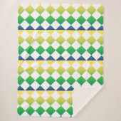 Yellow Green Checker Diamond Pattern シェルパブランケット (正面)