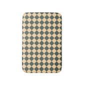 Yellow Green Checker Diamond Pattern バスマット (正面縦)