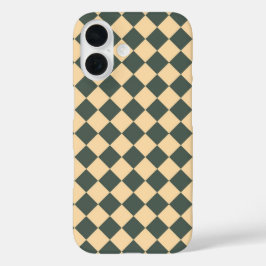 Yellow Green Checker Diamond Pattern iPhone 16ケース