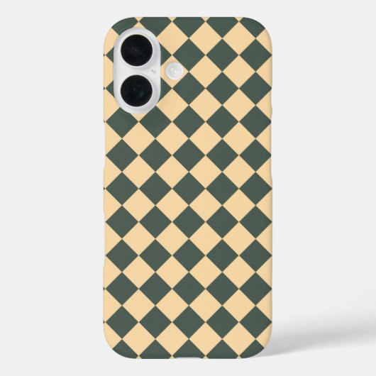 Yellow Green Checker Diamond Pattern Case-Mate iPhoneケース (裏面)