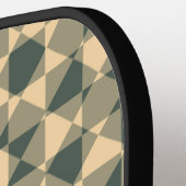 Yellow Green Checker Diamond Plaid Pattern ピックルボールラケット (左詳細)