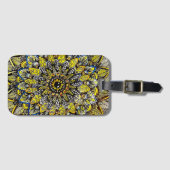 Yellow Green Hand Drawn Mandala Design ラゲッジタグ (正面横)