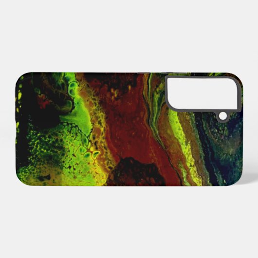 Yellow green pouring samsung galaxyケース (裏面横)