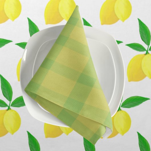 Yellow Green Rustic Plaid Check テーブルクロス