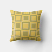 Yellow Green Squares Geometric Pattern クッション (裏面)