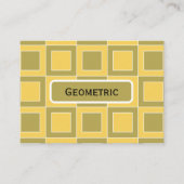 Yellow Green Squares Geometric Pattern 名刺 (正面)