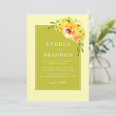 Yellow & Green | Vibrant Garden | QR Code Wedding 招待状 (スタンド正面)