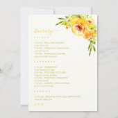 Yellow Green Wedding Welcome Letter Itinerary Card 招待状 (裏面)