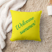 Yellow & green, Welcome summer!  Throw Pillow クッション (ブランケット)