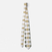 Yellow Green White Plaid Stripes ネクタイ (裏面)