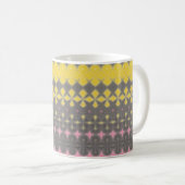 Yellow Grey and Pink Abstract コーヒーマグカップ (正面右)