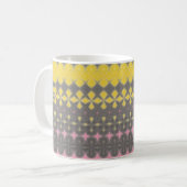 Yellow Grey and Pink Abstract コーヒーマグカップ (正面左)