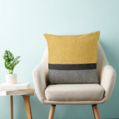 Yellow Grey Black Simple Stripe Crosshatch クッション (椅子)