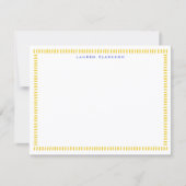 Yellow Hand Painted Striped Frame Note Card 招待状 (正面)